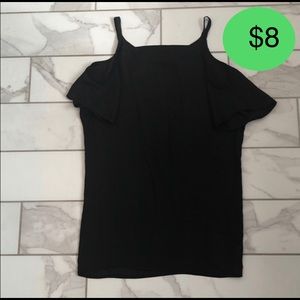 BLACK OFF THE SHOULDER DRESS WITH BACK CUTOUTS-XS